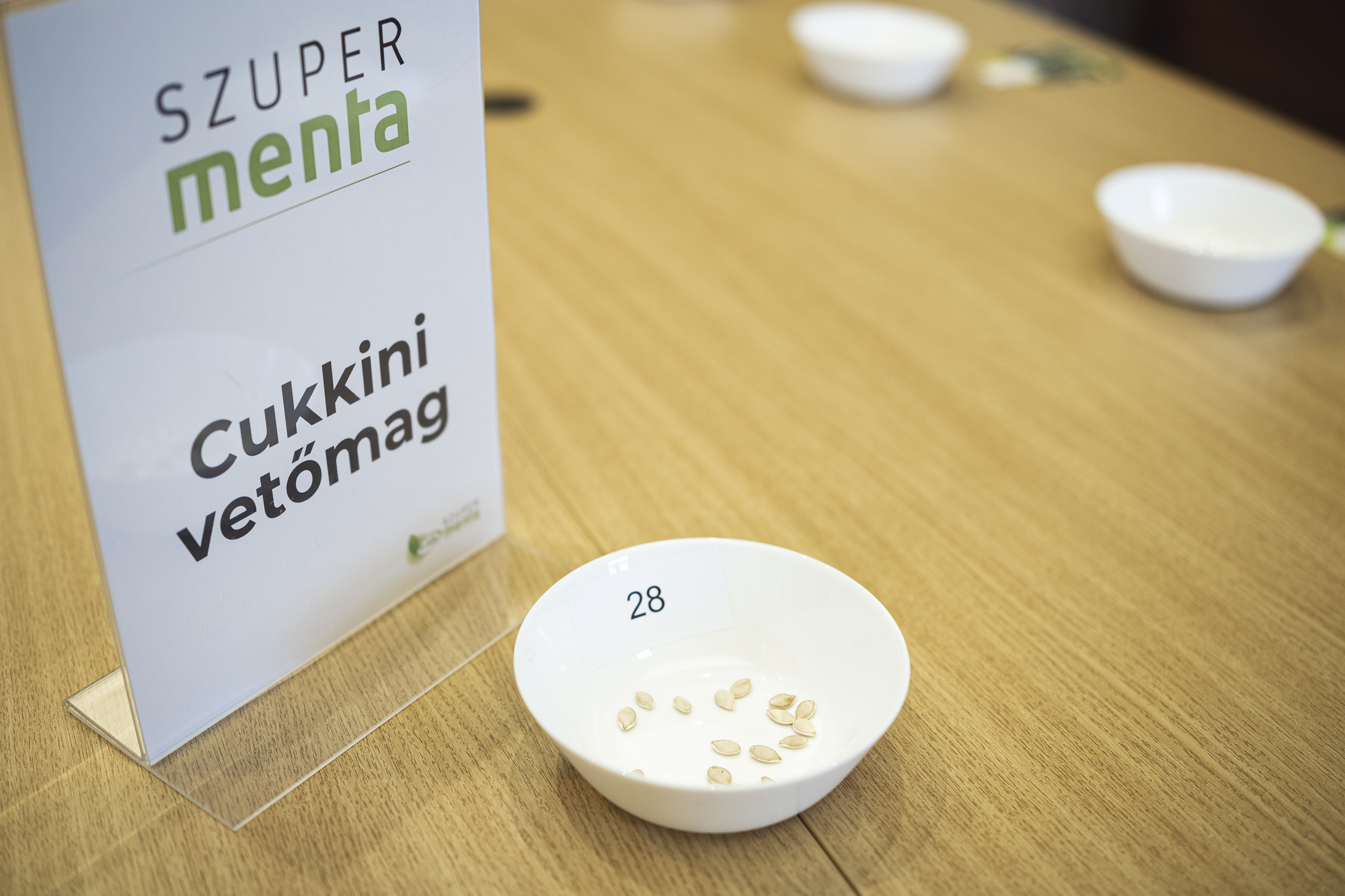 Cukkini vetőmag kedveltségi vizsgálatán készült kép a szemléltetésre szánt vetőmagokról.